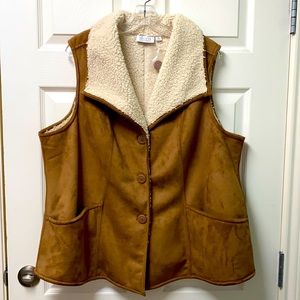Denim & Company Bonded Sherpa Vest Size 1X